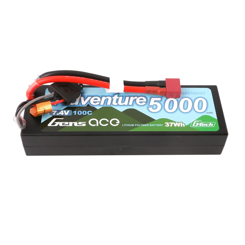 Gens Ace 502S10DGT G-tech LiPo Battery Adventure 5000mah 7.4v 100c 2S1P Deans
