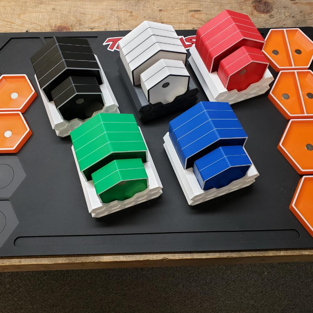 Hex Small Parts Trays Set Magnetic with Stand for Medium Traxxas Pit Mat 