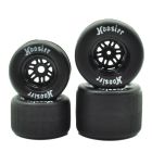 1RC Racing 5567 FR/RR Soft Tires & Black Wheels, 1/18 Super Mod (4)