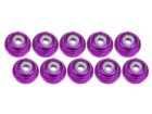 3Racing 3RAC-NF20/PU 2mm Aluminum Flanged Lock Nuts (10 Pcs) - Purple