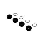 ARRMA ARA330775 Aluminum Front Hub Nut Black Inc. O-Rings (4)