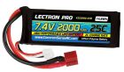 Common Sense RC 2S2000-25D Lectron Pro 7.4V 2000mAh 25C Lipo Battery with Deans