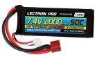 Common Sense RC 2S2000-50D Lectron Pro 7.4V 2000mAh 50C Lipo Battery with Deans