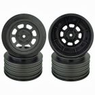 DE Racing DERDS4AB Speedway SC Wheels for the Associated SC10 and SC5M, +3mm Offset (4pcs)