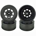 DE Racing DERDS4FB Speedway Short Course Wheels, for Traxxas Slash Front, Black, 19mm Backspacing (4pcs)