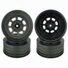 DE Racing DERDS4RB Speedway Rear Short Course Wheels, for Traxxas Slash, Black, 21.5mm Backspacing, (4pcs)