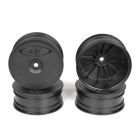 DE Racing DERSB4L4B Speedline Buggy Wheels, Black, Front, for Losi 22-4 and Tekno EB410 (4pcs)