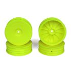 DE Racing DERSB4SAY Slim Speedline Buggy Wheels, Front, Yellow, for Associated B6/B6D and Kyosho RB6 (4pcs)