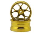 DS Racing -DF-5Y2-6B-GDC Feathery Split Spoke Drift Wheels (Gold Hi Gloss) (2) (6mm Offset) w/12mm Hex
