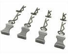 Hot Racing AC03EZ08 1/10 Silver Aluminum EZ Pulls (4) Body Clips (8)