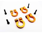 Hot Racing ACC80803 1/10 Scale Aluminum Orange Tow Shackle D-Rings (4)