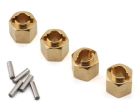 Injora TRX4M-02-6 Redcat Ascent-18 Brass Wheel Hex Adapters (Gold) (4) (1.5g ea)