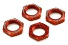 Kyosho IFW472R 17mm Wheel Nut (Red/4 pieces/Serrated)