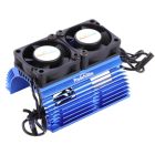 Power Hobby PH1289BLUE Power Hobby Heat Sink w/ Twin Tornado High Speed Fans for 1/8 Motors Blue