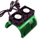 Power Hobby PH1289GREEN Heat Sink w Twin Turbo High Speed Cooling Fans for 1/8 Motors Green