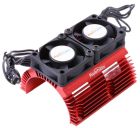 Power Hobby PH1289RED Power Hobby Heat Sink w/ Twin Tornado High Speed Fans for 1/8 Motors Red