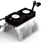 Power Hobby PH1289SILVER Powerhobby Heat Sink w/ Twin Turbo High Speed Cooling Fans 1/8 Motors Silver