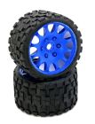 Power Hobby PHT1131SBLUE Scorpion Belted Monster Truck Tires / Wheels, 17mm Hex (2) Sport-Blue