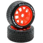 Power Hobby PHT2401-SO 1/8 GT Beast Belted Mounted Tires, Soft Compound, 17mm Orange Wheels