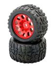 Power Hobby PHT3271RED Raptor XL Belted Tires / Viper Wheels (2) Traxxas X-Maxx 8S-Red