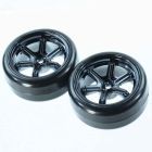 Redcat BS204-010 Wheel Lightning Ep Drift Qty Black Chrome Rim and Tire (2 Pcs)