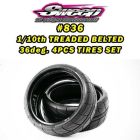 Sweep Racing 834418 GT10/FWS Treaded Belted Set 34deg Tire Medium Insert/16 Spk (Black) (4)