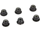 Team Losi Racing TLR336000 4mm Aluminum Serrated Lock Nuts Black 6