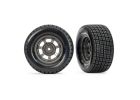 Traxxas 10473X Dirt Oval Gray Front Wheels w/ Hoosier Tires (2)