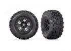 Traxxas 3778 Tires & Wheels Assembled Glued (Black 2.8' Wheels Sledgehammer Tires Foam Inserts) (Electric Rear) (2) (TSM Rated)