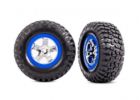 Traxxas 5867A Tires & Wheels, Assembled, Glued (SCT Chrome, Blue Beadlock Style Wheels, BFGoodrich Mud-Terrain T/A KM2 Tires, Foam Inserts) (2) (4WD Front/Rear, 2WD Rear Only)