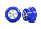 Traxxas 5868A Wheels Beadlock SCT Chrome Dual Profile 2.2 Outer 3.0 Inner 4WD Front/Rear  2WD Rear Only (Blue - 2 Pcs)