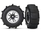 Traxxas 5891 Tires & Wheels Assembled Glued SCT Split-Spoke (Satin Chrome)