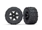 Traxxas 6773 Pre-Glued (2.8') RXT Black Wheels Tires Talon (2) Rustler 4X4 VXL