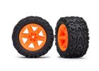 Traxxas 6773A Pre-Glued (2.8') RXT Orange Wheels Tires Talon (2) Rustler 4X4 VXL