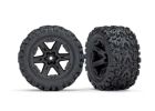Traxxas 6774 Tires & Wheels Assembled Glued (2.8') RXT Black Wheels Talon Extreme Tires Foam Inserts Electric Rear (2) 