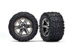 Traxxas 6774X Tires & Wheels Assembled Glued 2.8' RXT Black Chrome Wheels Talon Extreme Tires Foam Inserts