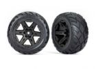 Traxxas 6775 Tires & Wheels Assembled Glued (2.8') (RXT Black Wheels Anaconda Tires Foam Inserts) (4WD Electric Front Rear 2WD Electric Front Only) (2) (TSM Rated)