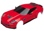 Traxxas 8386R Pre-Painted Body Chevrolet Corvette Z06 Decals Applied (Red)