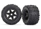 Traxxas 8672 Assembled Complete Pre-Glued Tires & Wheels TSM Rated E-Revo 2.0 Black (2)