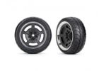 Traxxas 9372 Tires and Wheels Assembled Glued (Black with Chrome Wheels 1.9' Response Tires) (Front) (2)
