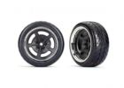 Traxxas 9373 Tires and Wheels Assembled Glued (Black with Chrome Wheels 1.9' Response Tires) (Extra Wide Rear) (2)