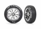 Traxxas 9474R Tires & Wheels Assembled Glued (Weld Chrome Wheels Tires Foam Inserts) (Front) (2)