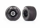 Traxxas 9475 Tires & Wheels Assembled Glued (Weld Gloss Black Wheels Tires Foam Inserts) (Rear) (2)