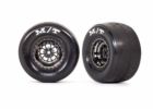 Traxxas 9475X Tires & Wheels Assembled Glued (Weld Black Chrome Wheels Tires Foam Inserts) (Rear) (2)