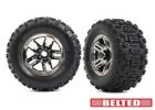 Traxxas 9573A T&W 3.8 BLK CHRM WHL W/SLDGEHMR