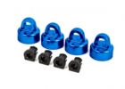Traxxas 9664X Shock caps, aluminum (blue-anodized), GT-Maxx shocks (4)/ spacers (4) (for Sledge)