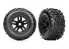 Traxxas 9672 Tires and Wheels Assembled Glued 3.8 Black Wheels Sledgehammer Tires Foam Inserts (2 Pcs)