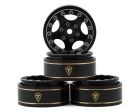 TREAL TSCX24-44 Treal Hobby Type B 1.0" 5-Spoke Beadlock Wheels (Black/Black) (4) (22.4g)