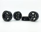 Treal TRLX002R9OYEL 1.0 Beadlock Wheels for SCX24 Aluminum 11.6g-B Type (Black-Black) 