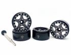 Treal X002VQXA31 Beadlock Wheels 1.9 Alloy Rims Type E (Black-Grey) for 1:10 Scale Rock Crawler